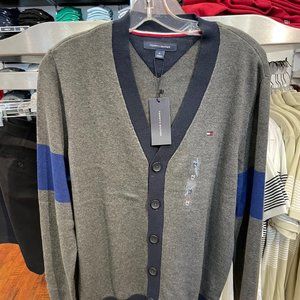TOMMY HILFIGER sleeve contrast v-neck cardigan